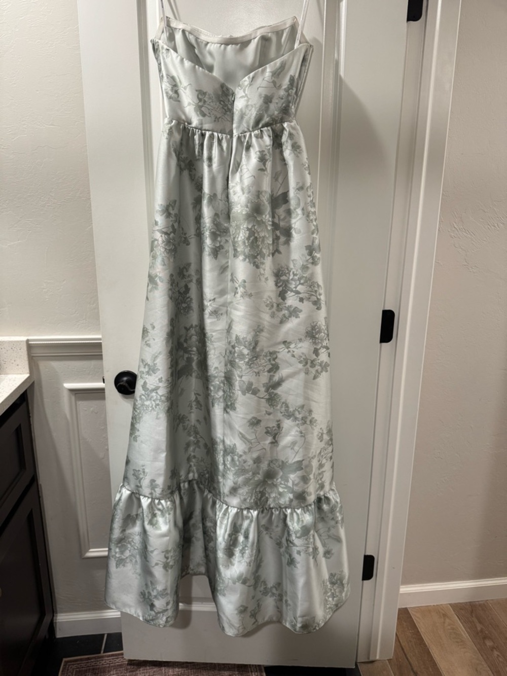 Dressy Group Dress in Sage Cotton Rose - Picture 3 of 4
